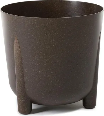 Produktbild von HowHomely Blumentopf Rund 32 cm Höhe, Pflanzkübel mit Beinen, Braun Übertopf für garten balkon