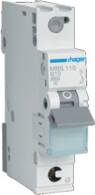 Immagine prodotto di Hager MBS110 Interruttore automatico miniaturizzato B 6kA 10A a connessione rapida a 1 polo