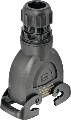 Produktbild von HARTING Han ECO 16B Tüllengehäuse mit Kabelverschraubung, 1xM40 gerader Kabelabgang, mit 2 Querbügeln - 1 Stück