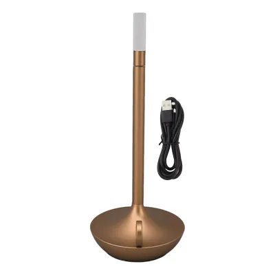 Obrázok produktu pre Bezdrôtová stolová lampa, inovatívny tvar sviečky, 3 úrovne jasu, stmievateľná, nabíjateľná stolová lampa LED, zlatá