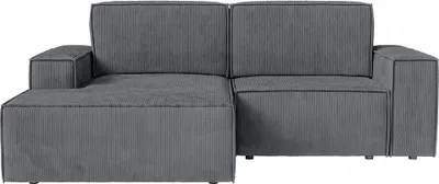 Produktbild von FEDVE Ecksofa KOKKO MINI mit Cordbezug mit Schlaffunktion, Anthrazit