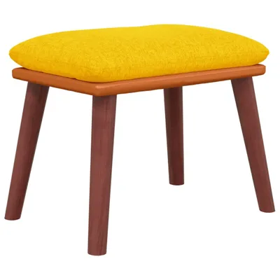 Zdjęcie produktu dla vidaXL Podnóżek musztardowy żółty 45x29,5x35 cm tkanina i imitacja skóry