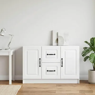 Immagine prodotto di vidaXL Credenza con cassetti, bianca, 89 x 34,5 x 57 cm, materiale a base di legno