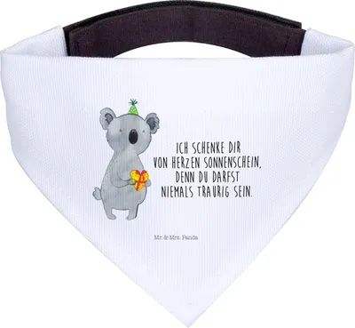 Produktbild von Mr. & Mrs. Panda Hund Halstuch Koala Geschenk - Weiß - Für Hunde, Party, Geburtstag, Hundehalstuch, Tuch, Hunde-Halstuch