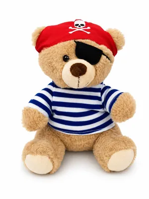 Produktbild von Piratenbär Kuscheltier 20 cm Teddybär mit Augenklappe und Piratenhut Stofftier Weiches Kawaii Geschenk für Kinder