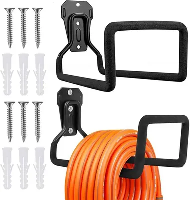 Imagen del producto de Soportes para mangueras, 2 unidades, de metal, ajustables, para mangueras de jardín
