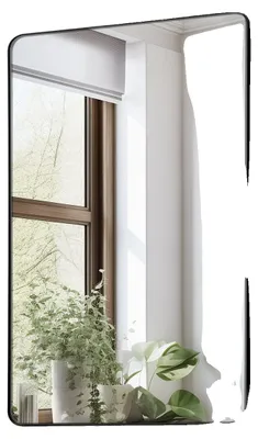 Obrázok produktu pre VEVOR nástenné zrkadlo zrkadlo na líčenie kúpeľňové zrkadlo 1219 x 762 x 25 mm obdĺžnikové zrkadlo, čierny rám z hliníkovej zliatiny, s držiakom v tvare Z