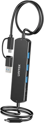 Produktbild von Unitek KVM-Hub 10 Gbit/s für 2 Hosts, 3× USB-A
