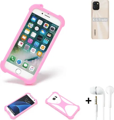 Produktbild von K-S-Trade Bumper + Kopfhörer kompatibel mit UMIDIGI Power 7 Handy Hülle Schutzhülle Silikon Schutz Hülle Cover Case Silikoncase Silikonbumper TPU