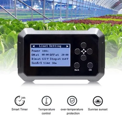 Productafbeelding van LED Groeilicht Controller - 2-Kanaals Smart Dimmer - 0-10V Aansturing met Temperatuurregeling
