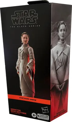 A Star Wars The Black Series Senator Mon Mothma action figure box.