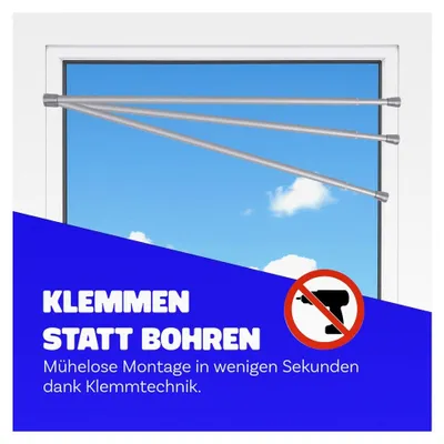 Produktbild von Verstellbare Vorhangstange 80 bis 125 cm (Silber) Duschvorhangstange Ø10/13 mm ohne Bohren, Schrauben oder Kleben - Spannstange zum Klemmen