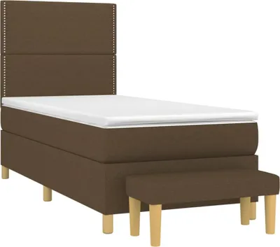 Obrázek produktu pro vidaXL Postel Boxspring s matrací Tmavě hnědá 90x190 cm Látka