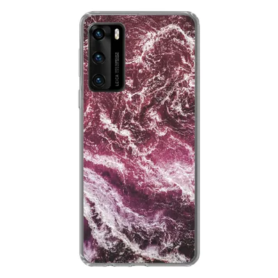 Produktbild von MuchoWow® Handyhülle Schutzhülle Hülle für Huawei P40 Natursteine - Lila - Marmor Silikon Softcase Handy Hülle - Handytasche