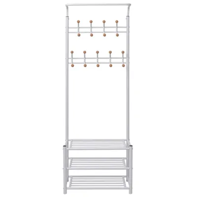 Produktbild von vidaXL Garderobe mit Schuhablage 68×32×182,5 cm Weiß