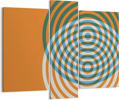 Produktbild von Bild auf Leinwand - Leinwandbild - 3 Teile - Abstraktion Modern Kreise - 95x80cm - Wand Bild - Wanddeko - Wandbilder - Leinwanddruck - Bilder - Wanddekoration - Leinwand bilder - CB95x80-4448