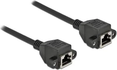 Obrázek produktu pro DELOCK síťový prodlužovací kabel S/FTP RJ45 samice na RJ45 samice Cat.6A 5m černý