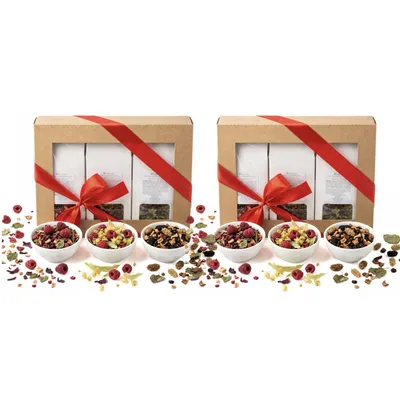 Produktbild von Früchtetee Geschenkset Set 2x300g - Himbeer-Lindenblüten-Hagebutten Tee