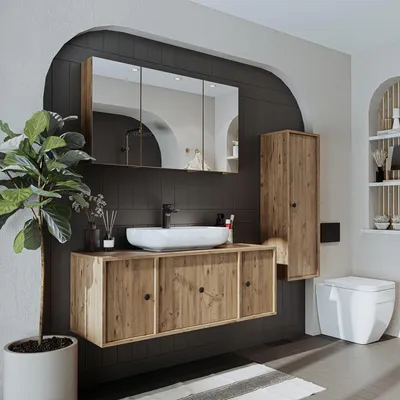 Produktbild von Roomart GUSTO-I-120 Badmöbel-Set 4-teilig 120 cm breit, Eiche
