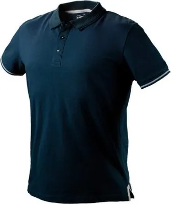 Produktbild von NEO TOOLS Herren Arbeits-T-Shirt Denim, Polokragen, Kurzarm, Größe: S, hautfreundliche 100% Baumwolle 200 g/m2