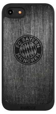 Produktbild von NIVOCASE Handyhülle für Apple iPhone 7  Hülle NIVOpure Case Schwarz FC Bayern München FCB Metallic Look