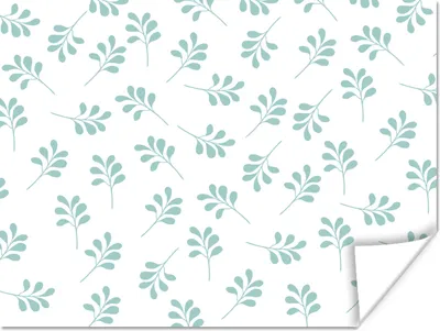 Produktbild von MuchoWow® Poster Blätter - Muster - Blau 120x90 cm - Wandbild