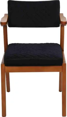 Image de Chaise de salle à manger design noir et marron avec accoudoirs Nouveau