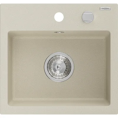 Zdjęcie produktu dla Mexen Milo zlewozmywak granitowy 1-komorowy 435 x 410 mm, beżowy, syfon chrom - 6505441000-69