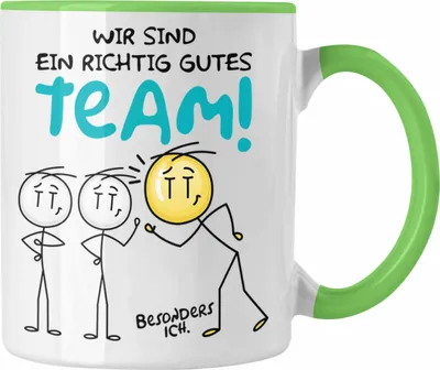 Produktbild von Trendation - Tasse für Bestes Team Geschenk Kaffeetasse Geschenkidee Dankeschön Danke (Grün)