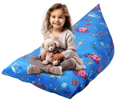 Sitzsack-Sofahülle aus Plüsch, 90x127x76 cm, blau, große Kapazität