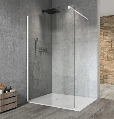 Produktbild von Gelco VARIO WHITE Dusch-Glasteil, Wandmontage, Klarglas, 1300 mm