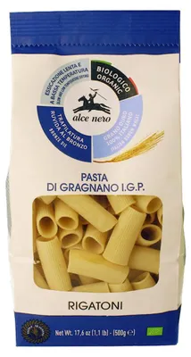 MAKARON (SEMOLINOWY - PASTA DI GRAGNANO) RIGATONI BIO 500 g - ALCE NERO