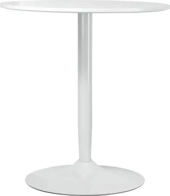 Produktbild von Esstisch für 2 Personen, runde Tischplatte, Stahlfuß, weiß, 70 x 70 x 75 cm