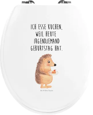 Produktbild von Mr. & Mrs. Panda Klobrille Igel Kuchenstück - Weiß - Geschenk, Toilettendeckel, Kuchen, WC Sitz, Brille, Gute Laune, Torte, Deckel, Essen Spruch, Backen, klo, Klo-Deckel