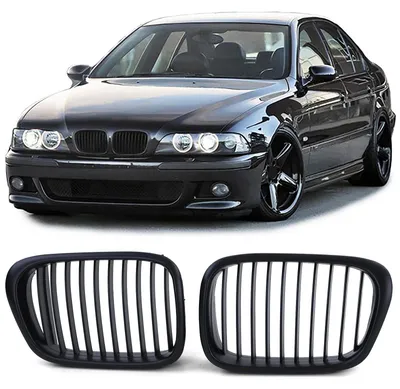Kühlergrill Grill SCHWARZ MATT für BMW 5er E39 ab 1995-2003 – Produktansicht