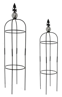 Produktbild von Metall Rankhilfe Obelisk schwarz 2er Set