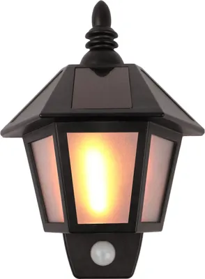 Produktbild von Solar LED Wandleuchte warmweiß Außenlampe Außenleuchte Gartenlicht Gartenlampe Gartenleuchte Terrassenlampe Flammeneffekt Wandlicht Dekolicht Bewegungssensor