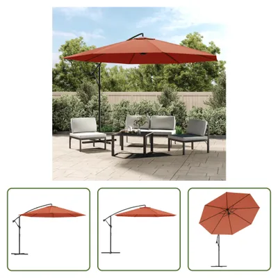 Immagine prodotto di The Living Store Ombrellone Ampel con palo in alluminio da 350 cm in terracotta