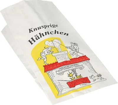 Produktbild von Hähnchenbeutel, Papier mit Alu-Einlage 28 cm x 13 cm x 8 cm "Max & Moritz" 1/1