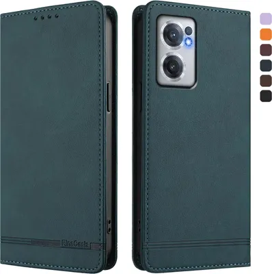 Image de Etui pour OnePlus Nord CE 2 5G, étui rétro en cuirPolyuréthaneavec support et fentes pour cartes vertes