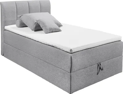 Produktbild von Polsterbett 120x200 cm Jugendbett mit Bettkasten GEORGTOWN-09-120 Hotelbett in grau