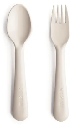 Immagine prodotto di Mushie - Forchetta e cucchiaio - Avorio
