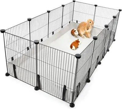 Produktbild von Tierkäfig aus Canvas mit wasserdichter Bekleidung - für Kaninchen, Meerschweinchen, Hasen, Mäuse, Echsen - 12-Platten-Käfig