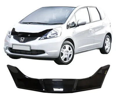 Produktbild von SCOUTT | Motorhaube Windabweiser Insekten Steinschlagschutz Für Honda Jazz 2 2008-2013, Aerodynamisch, Einfache Montage, Getönt, Spezielle Halterungen Für Die Haube (Ohne Bohren)