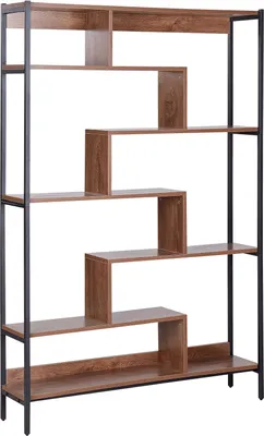 Zdjęcie produktu dla BELIANI Regał ciemnobrązowy stalowa czarna metalowa rama 6 półek otwarty design room divider styl industrialny