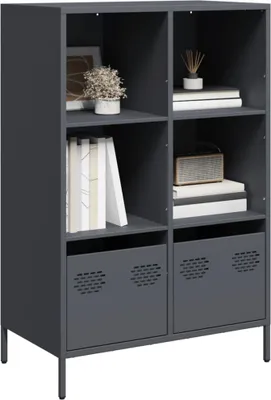 Image de Maison Exclusive - Buffet haut anthracite 68x39x103,5 cm acier