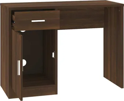 Produktbild von vidaXL Schreibtisch mit Stauraum Braun Eichen-Optik 100x40x73 cm