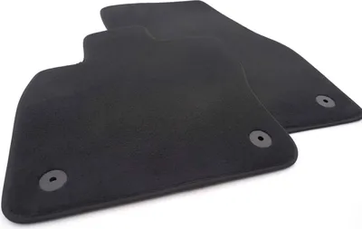Image de Tapis de sol adaptés à VW Caddy V à partir de 2021 Tapis de sol en velours Tapis 2 pièces avant fixation d'origine par clic Noir