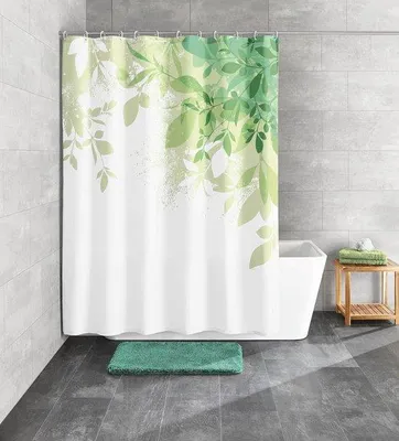 Produktbild von Famanu Duschvorhang Grün 120 x 200 cm Polyester Wasserabweisend Waschbar - Badezimmeraccessoires