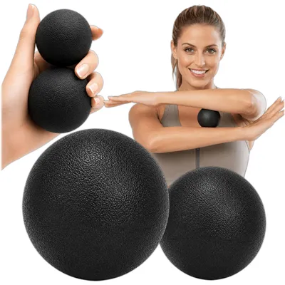Produktbild von KRUMAD Massageball Set 2 Stück, Faszienball Lacrosse Ball, Triggerpunkt Massagebälle 8 cm 6 cm, für Yoga, Faszientraining und Selbstmassage, KI-generiertes Bild